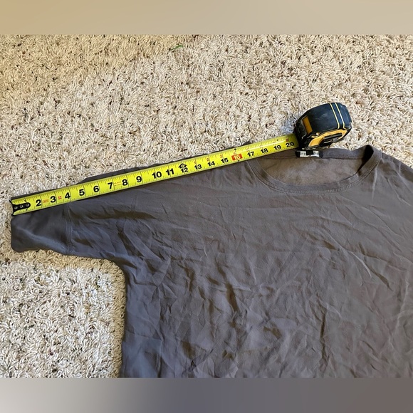 Eileen Fisher Sheer Silk Grey Dress - Picture 9 of 12